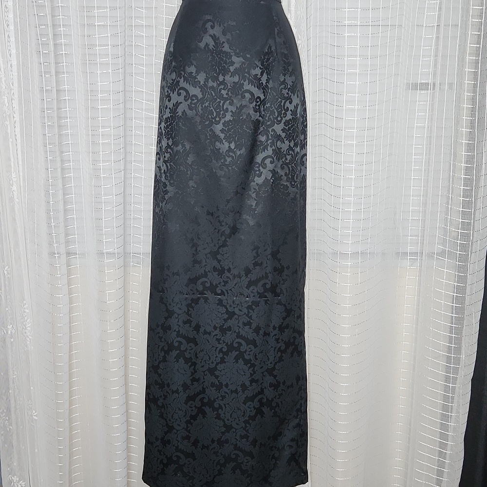 Jessica McClintock CACHE Maxi Skirt Gothic Steampunk Victorian Black brocade
